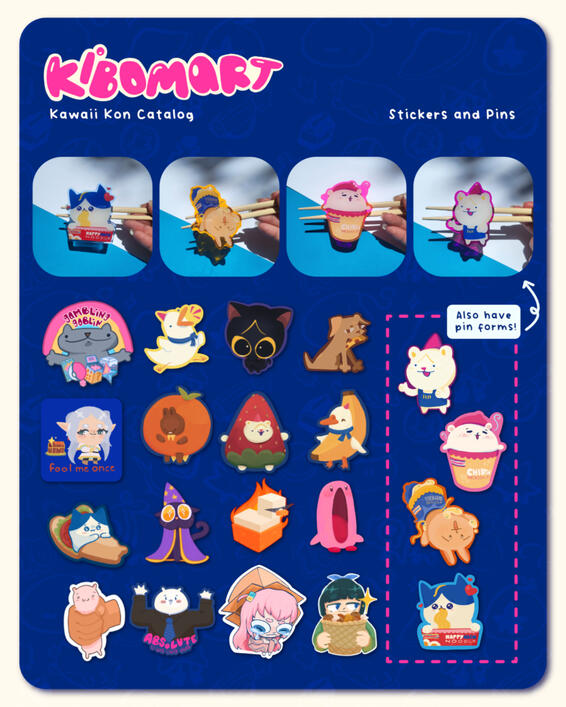 Catalogue Stickers and Pins